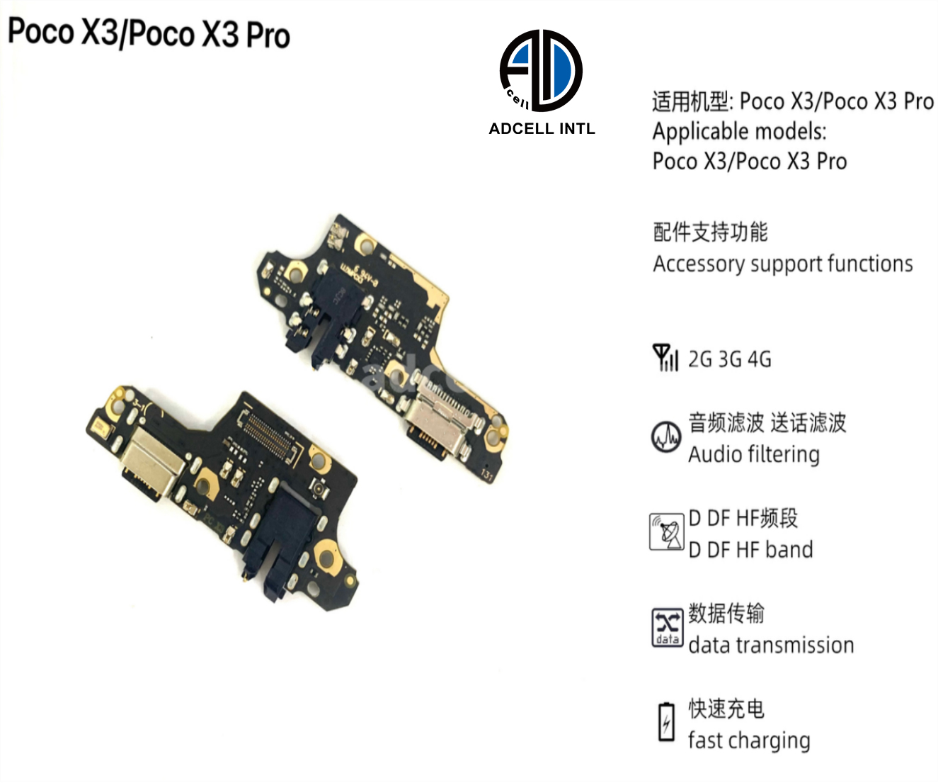 Flex Carga para Xiaomi Redmi Poco X3 Original