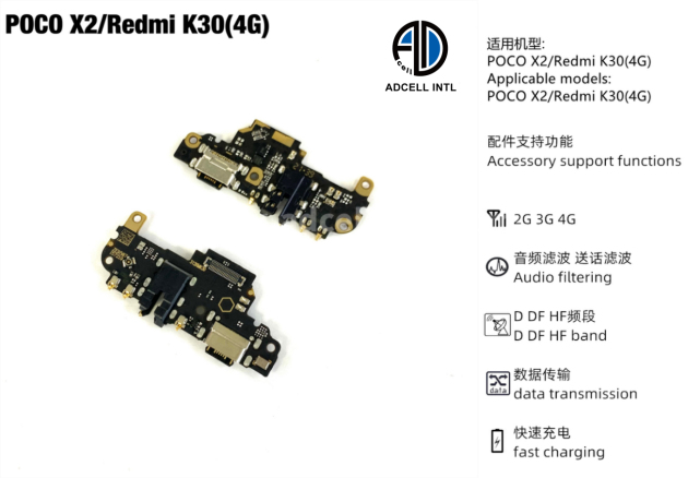 Flex Carga para Xiaomi Redmi Poco X2/K30 Original