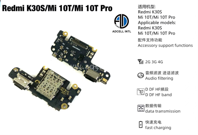 Flex Carga para Xiaomi Redmi K30S/Mi 10T Original