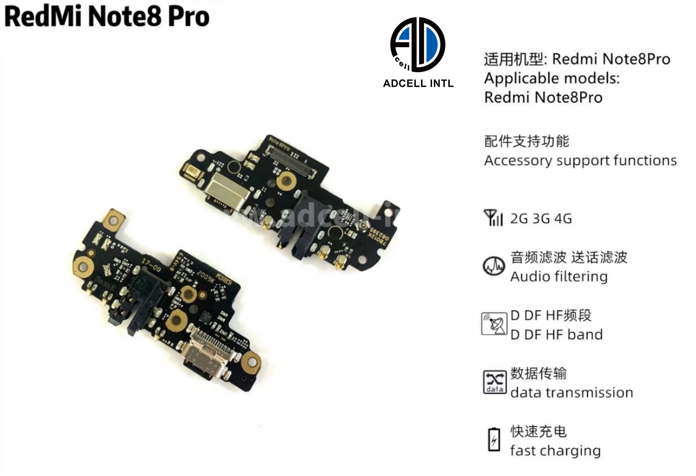 Flex Carga para Xiaomi Redmi Note 8 Pro Original