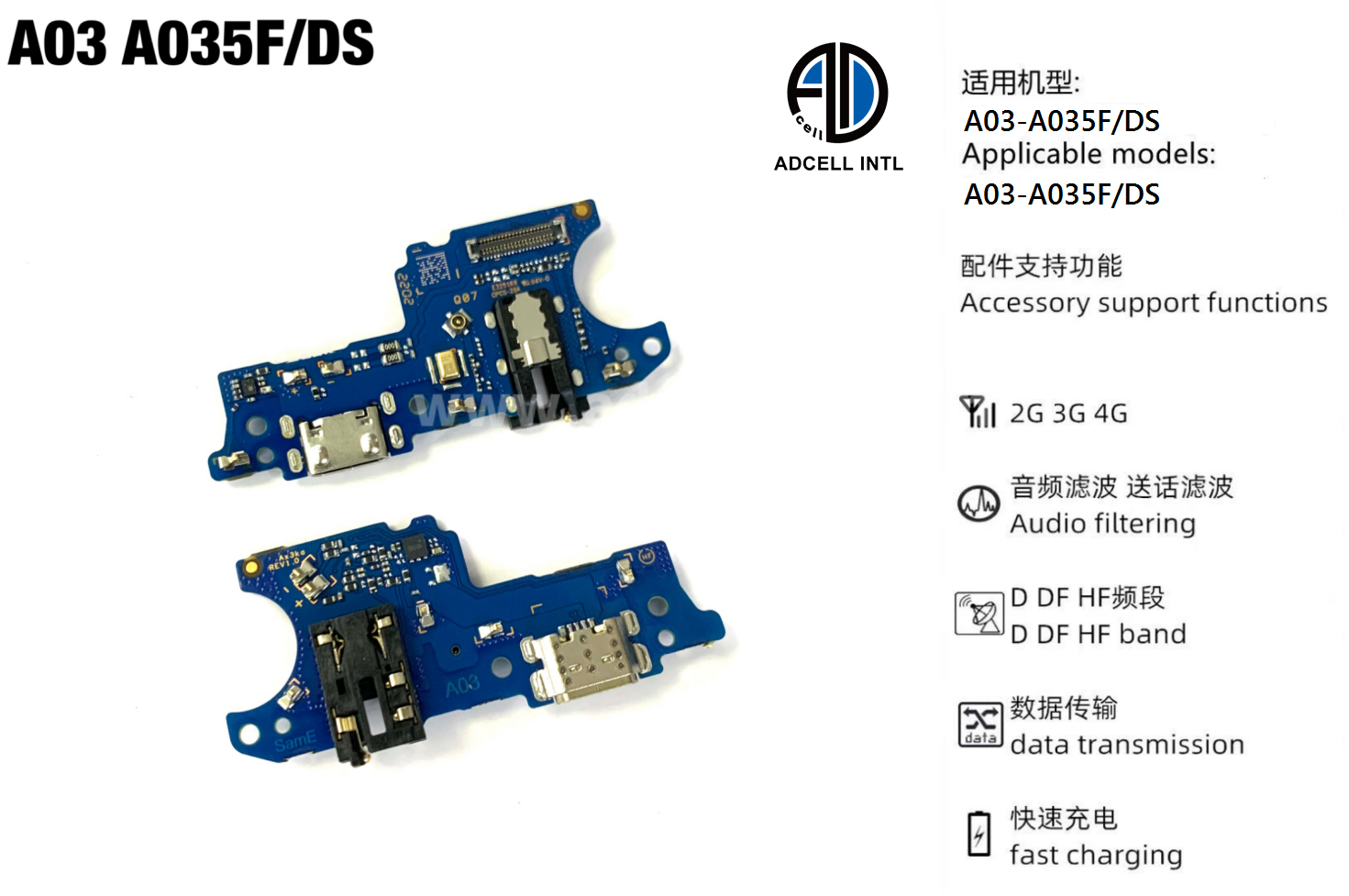 Flex Charging Port for Samsung A03 A035F Original