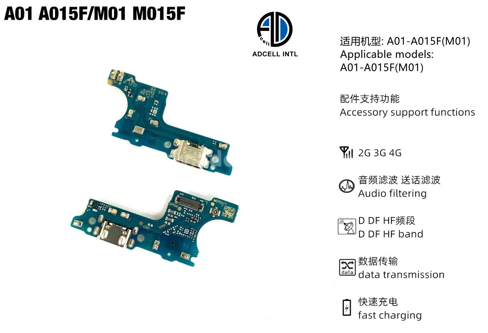 Flex Charging Port for Samsung A01 A015F/M01 M015F Original