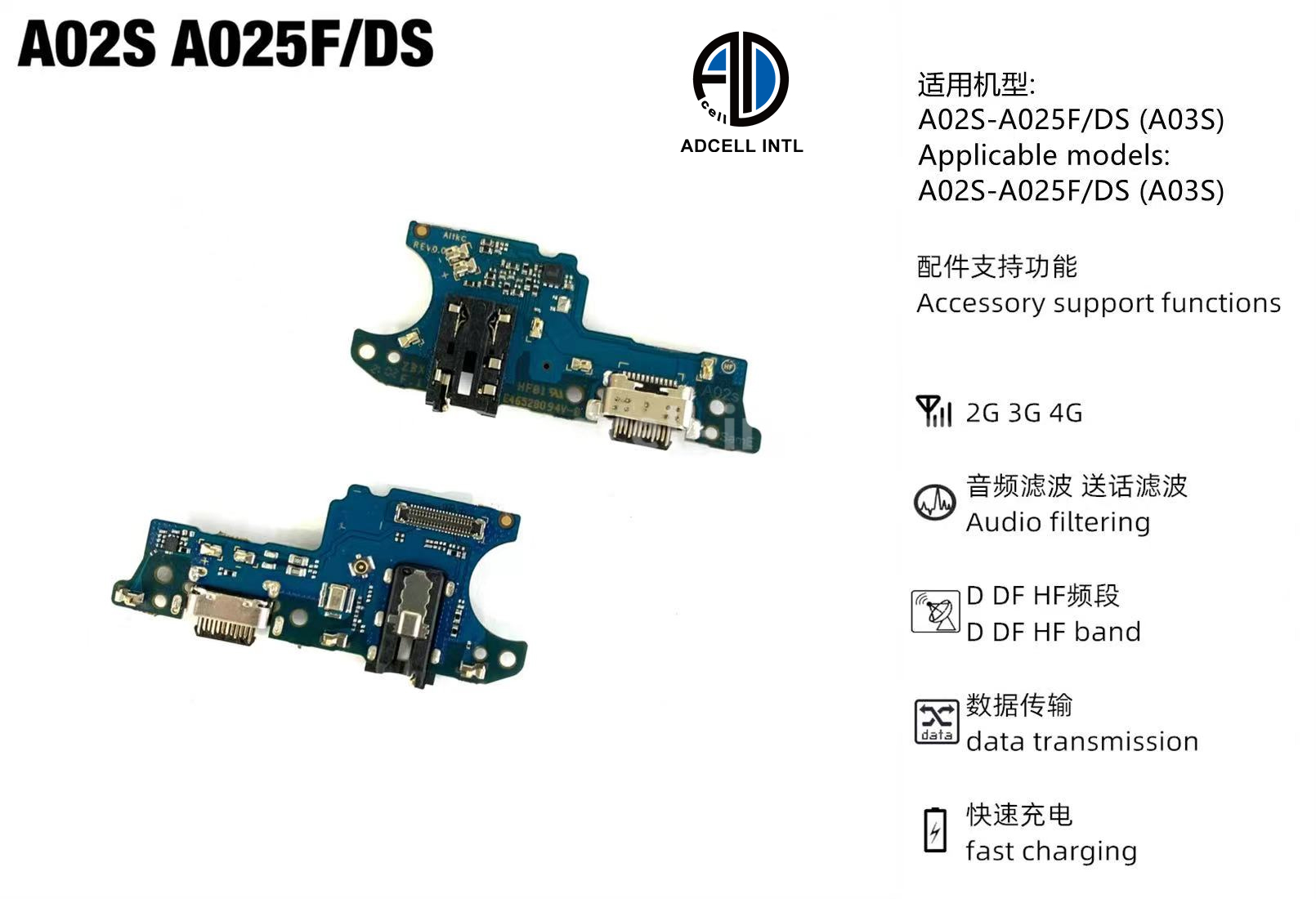 Flex Charging Port for Samsung A02S A025F Original