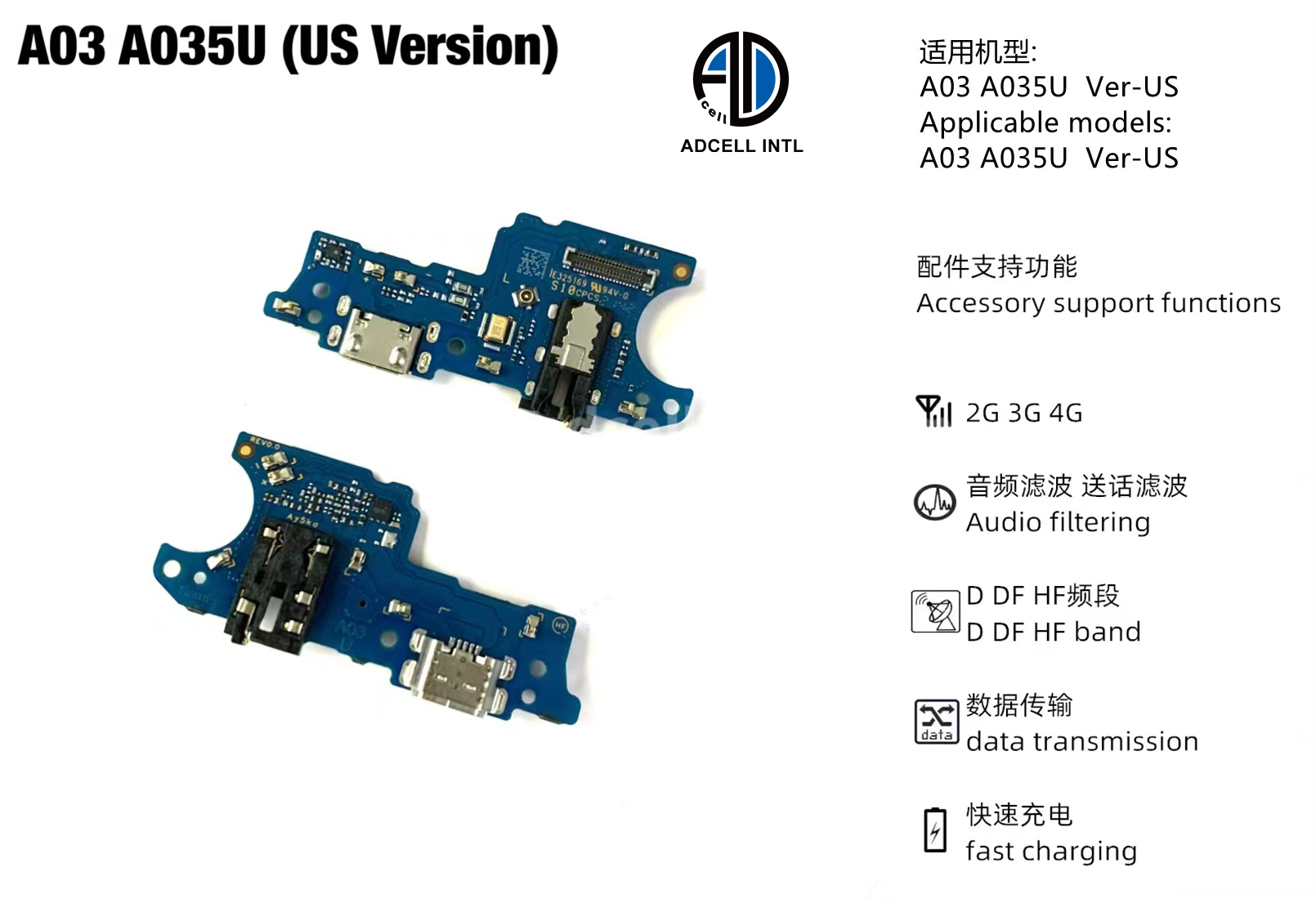 Flex Charging Port for Samsung A03 A035U USA Original