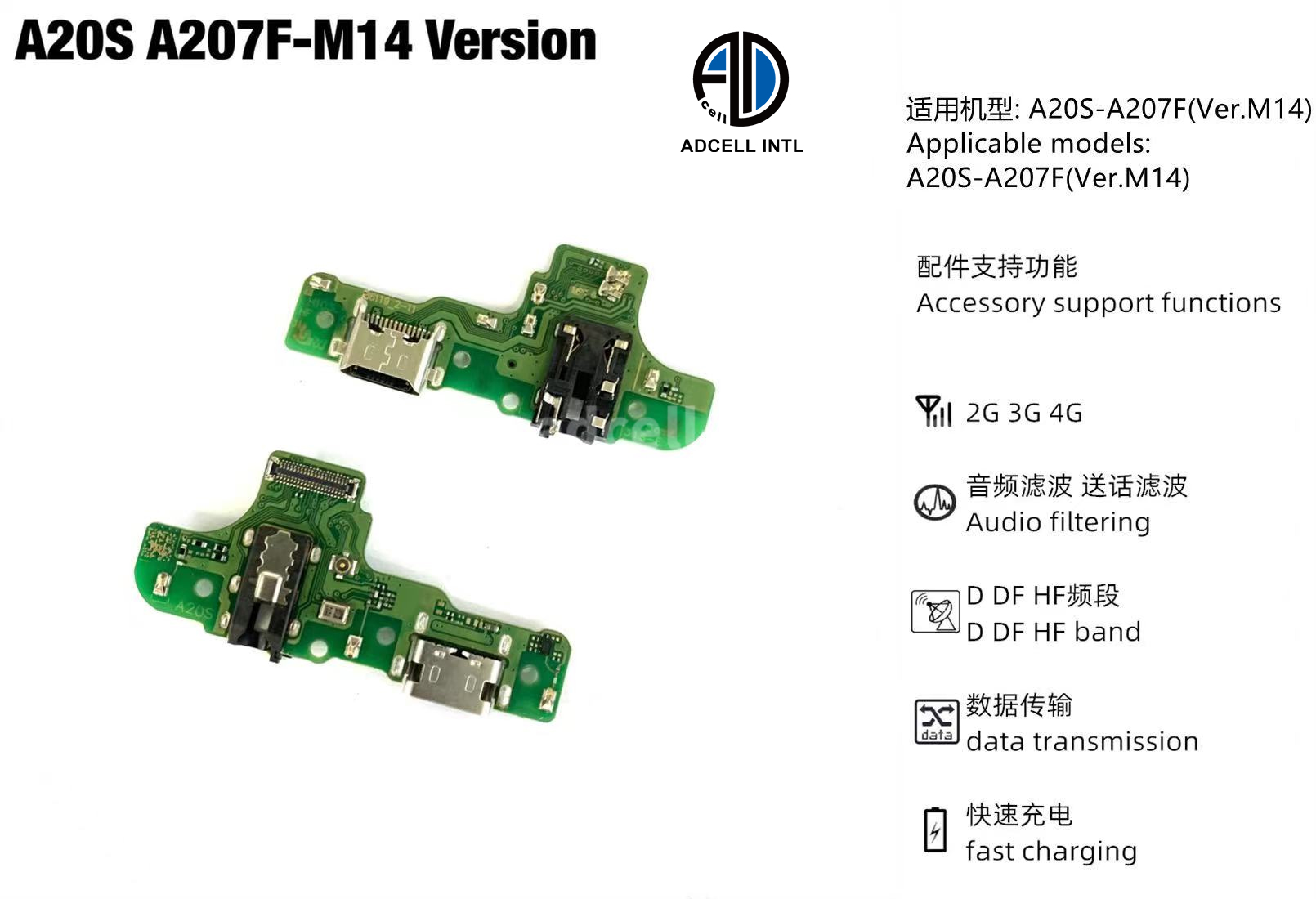 Flex Charging Port for Samsung A20S M14 Original
