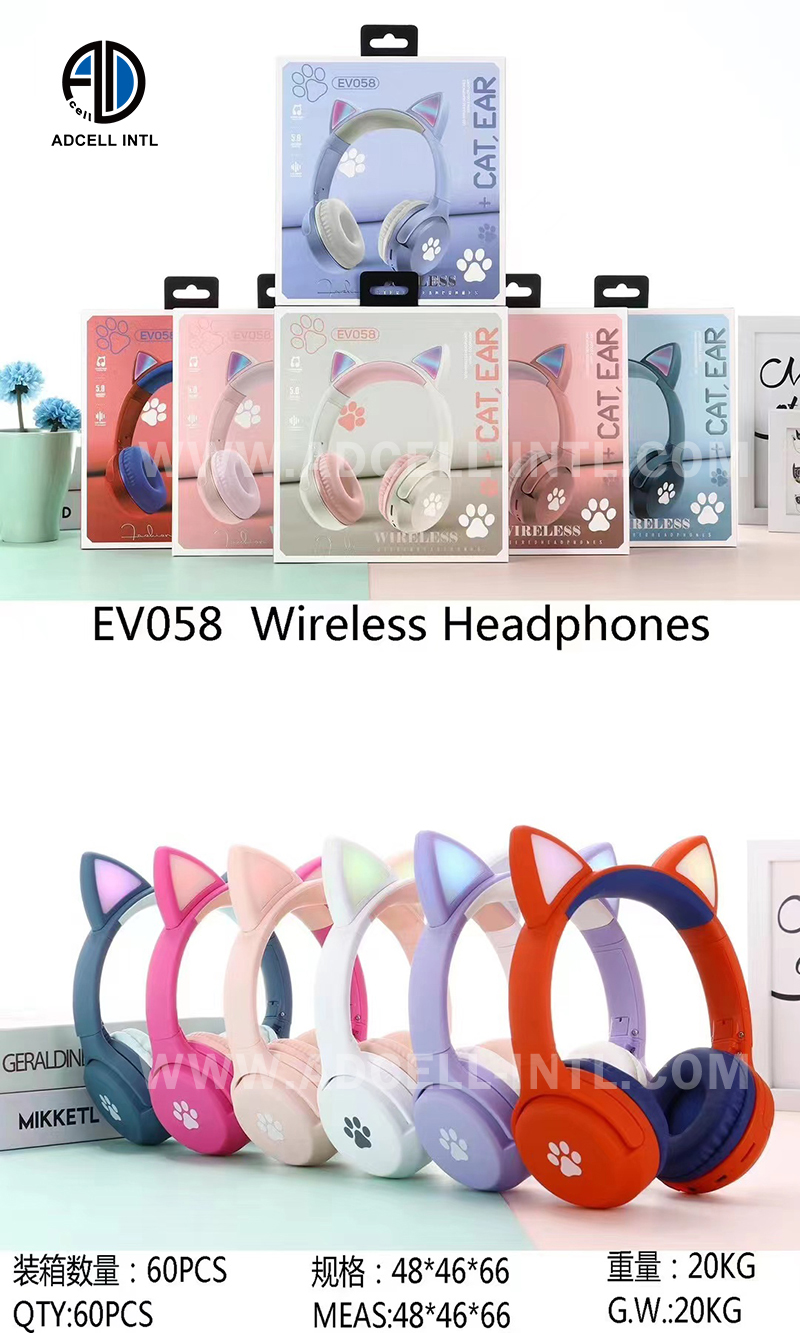Stereo Wireless Headset Cat Ears EV058