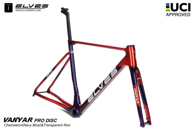 UCI Approved, ELVES Vanyar Pro Disc Road Framesets, Superlight  Full Carbon Disc Road Frame