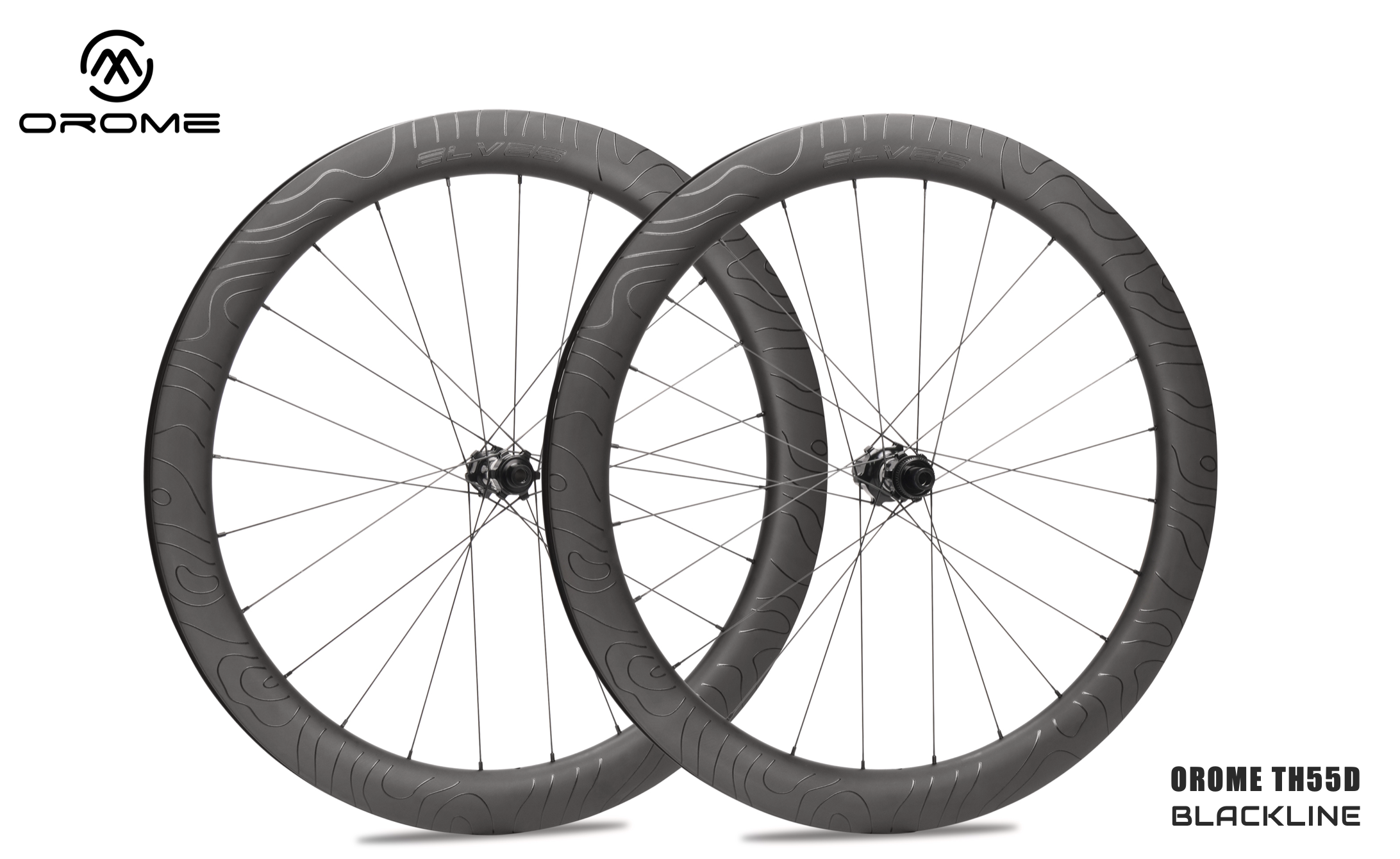 OROME VALAR TH55D BLACKLINE Carbon Road Disc Brake Wheelsets, Disc
