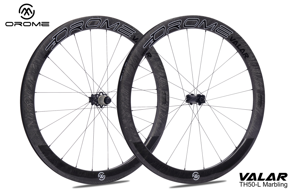 OROME VALAR TH50 L-Marbling, Carbon Road Rim Brake Wheelsets, Rim Brake Carbon Wheels. Superlight Carbon Rim Brake Wheelsets