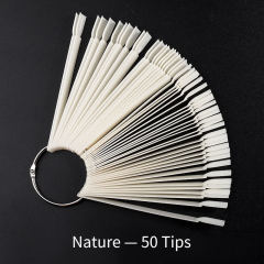 Nail color tips display fan with ring