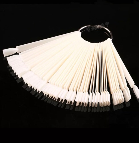 Nail color tips display fan with ring