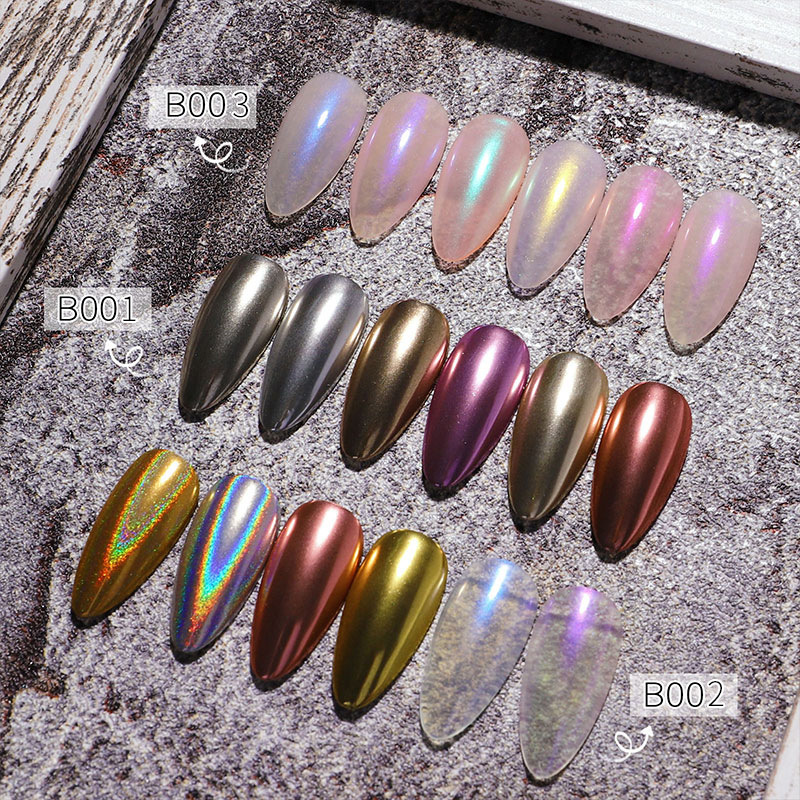 Solid mirror effect nail powder