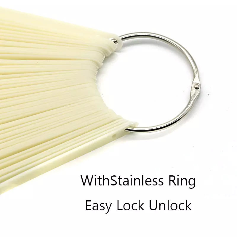 Nail color tips display fan with ring
