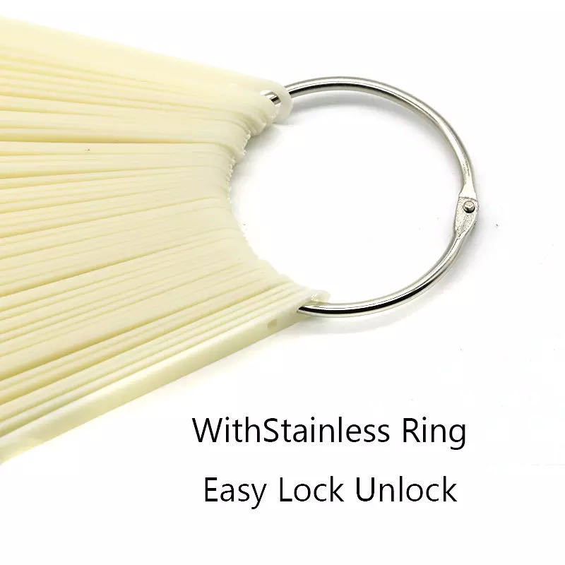 Nail color tips display fan with ring