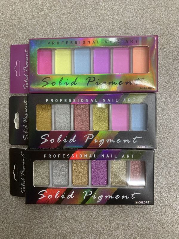 Solid mirror effect nail powder