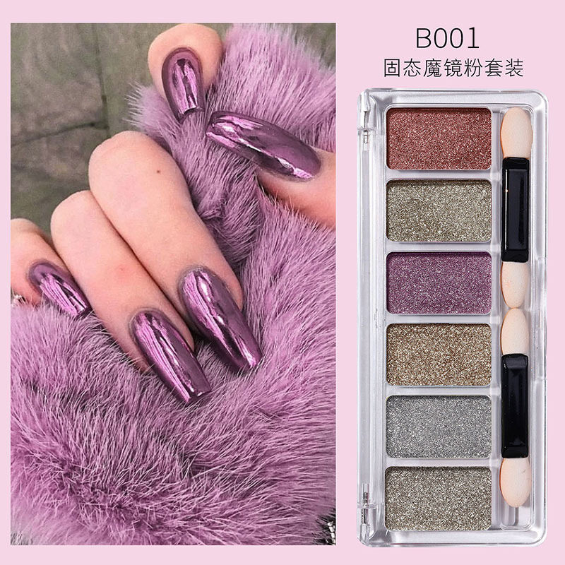 Solid mirror effect nail powder