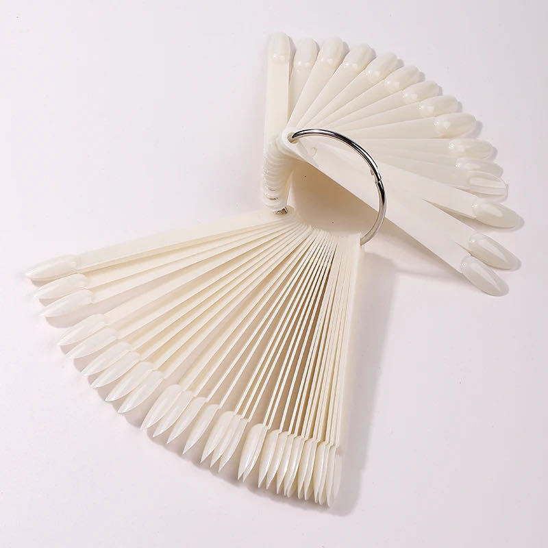 Nail color tips display fan with ring