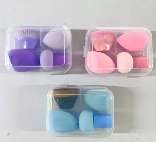 Foundation makeup brush sponge set