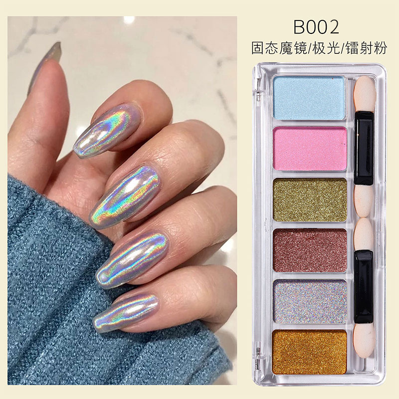 Solid mirror effect nail powder