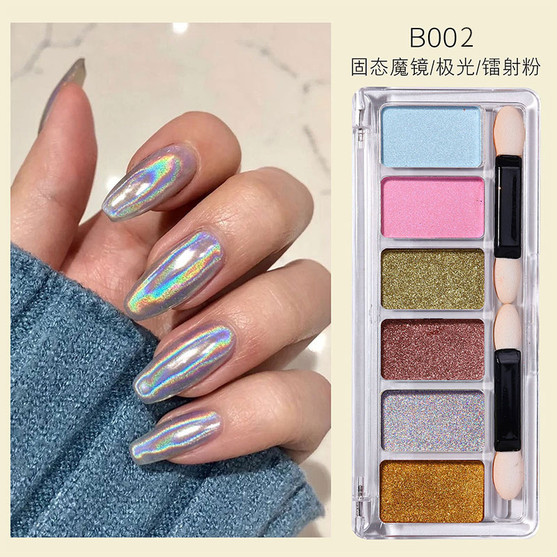 Solid mirror effect nail powder