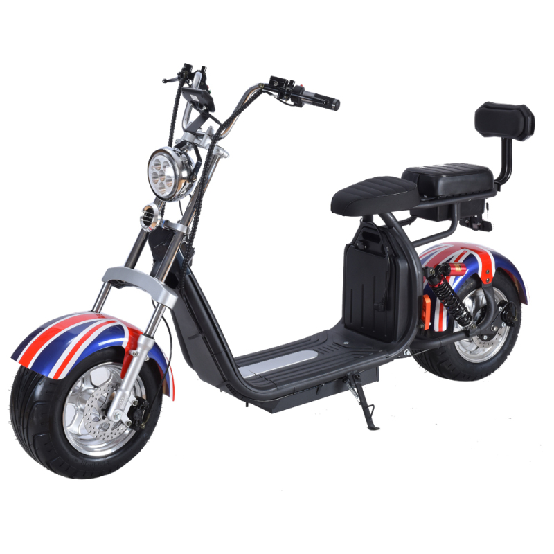 Aluminium wheel double seat one-button start electric citycoco HR5