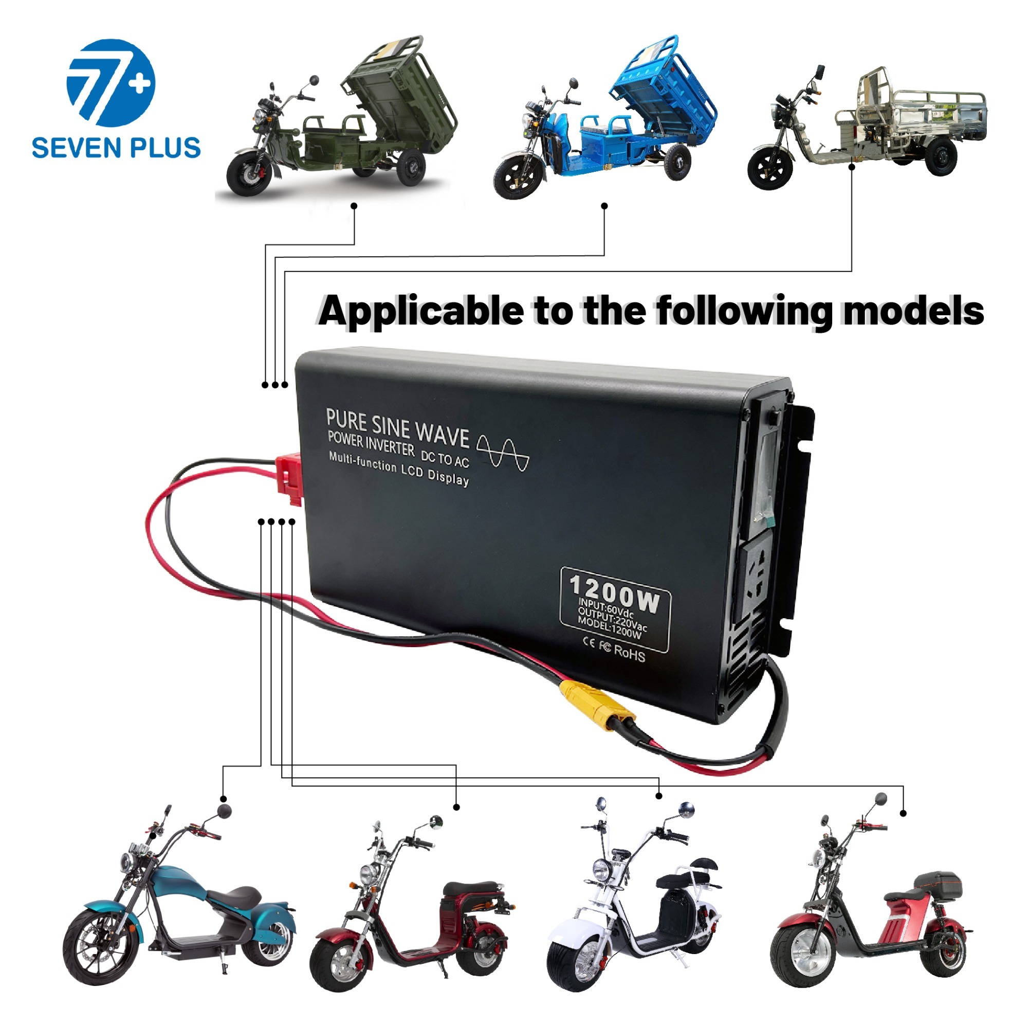 600W/1000W/1500W/2000W 12V 24V 48V 110/220V Pure Sine Wave Power Inverter