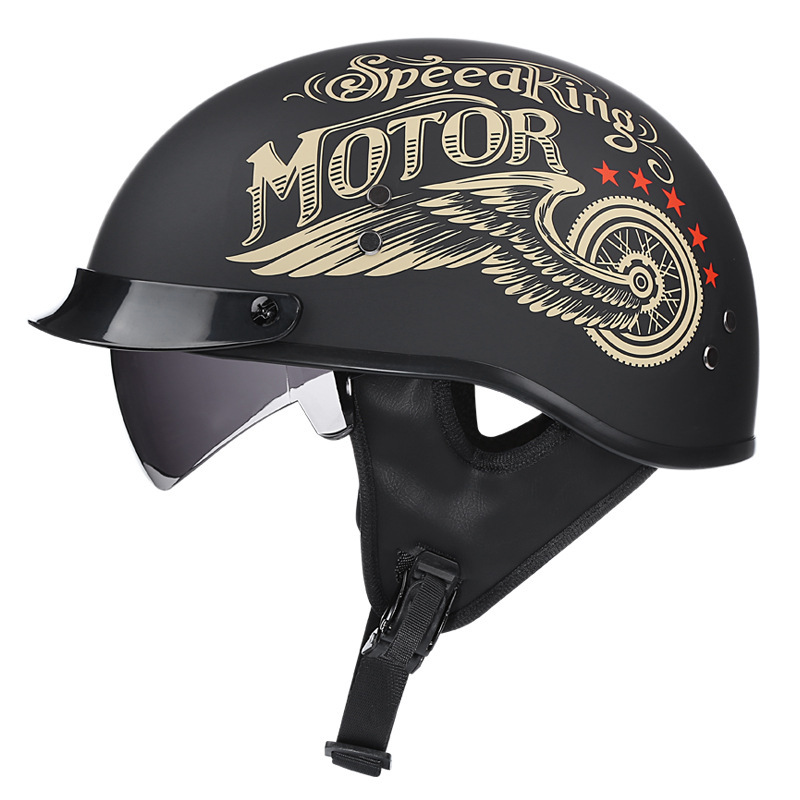 Electric Scooter Bicycle Safety Helmets Open Face Motorbike Motorcycle Helmet with Goggles Winter