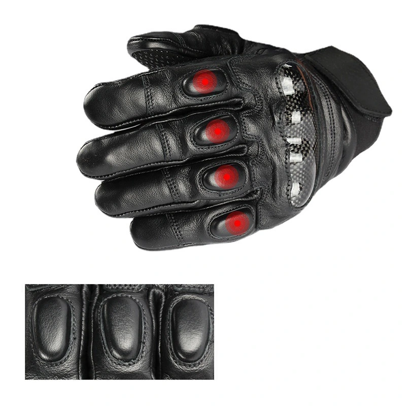 Picture of Leather Gloves Electric Scooter Riding Motorcycle Gloves Winter Riding ...