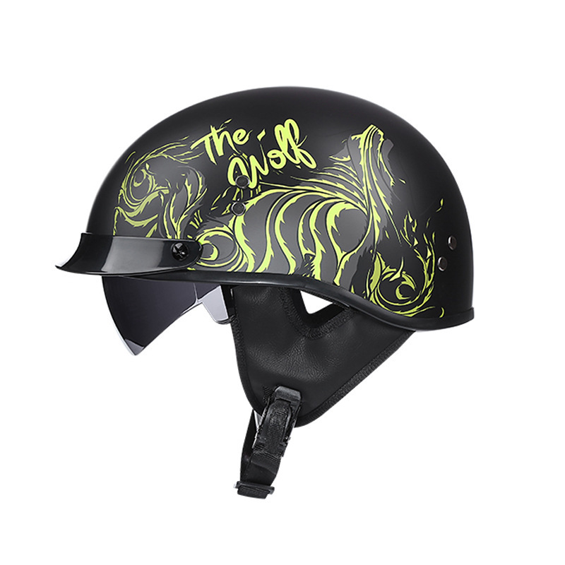 Electric Scooter Bicycle Safety Helmets Open Face Motorbike Motorcycle Helmet with Goggles Winter