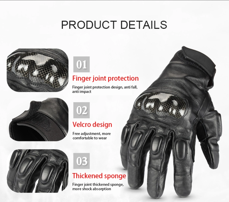 Picture of Leather Gloves Electric Scooter Riding Motorcycle Gloves Winter Riding ...