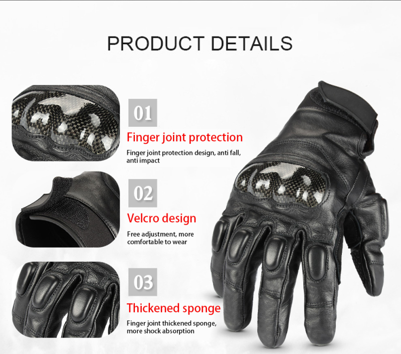 Leather Gloves Electric Scooter Riding Motorcycle Gloves Winter Riding Gloves Hand Protection