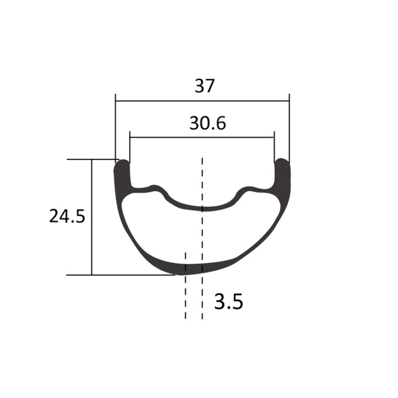 Asymmetric 29er Trail 37mm MTB Carbon Rims Tubeless Ready