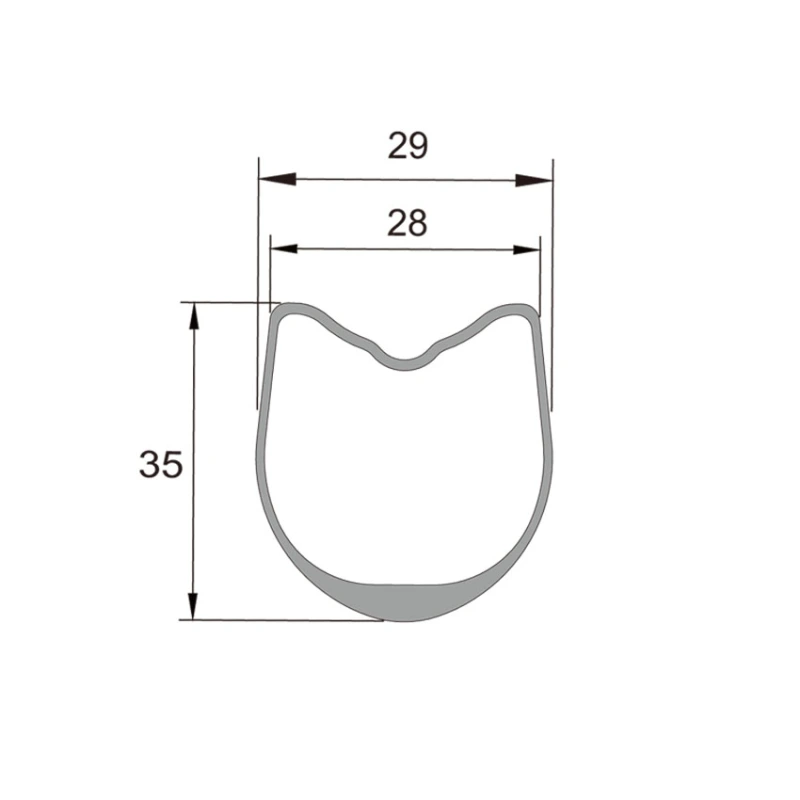 700c 35mm Tubular Road Disc Cyclocross Carbon Rims