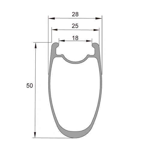 RD50X18 50mm Clincher Road Disc Carbon Rims Tubeless Ready