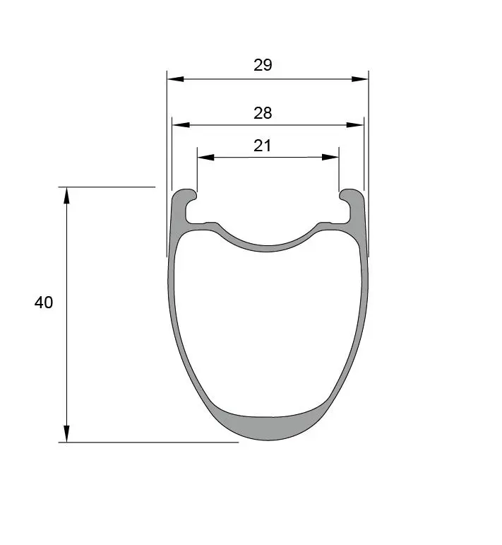 RD40X21 40mm Road Disc Carbon Rims