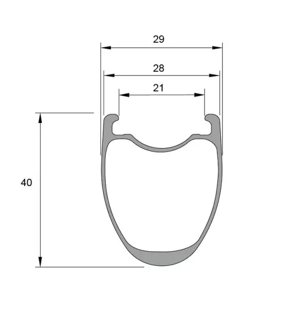 RD40X21 40mm Road Disc Carbon Rims