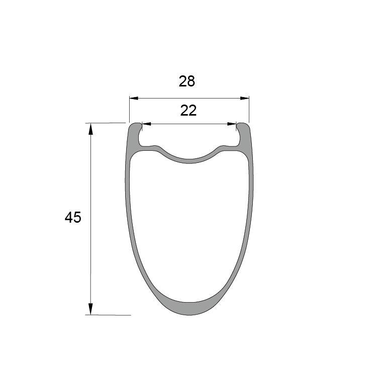 GC45X22 650B 45mm Gravel carbon rims tubeless ready