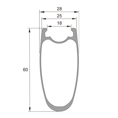 RD60X18 700c 60mm Road Disc Carbon Rims Tubeless Ready