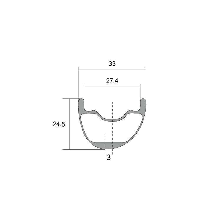 29er 33mm Mountain Bike Trail Carbon Rims Tubeless Ready