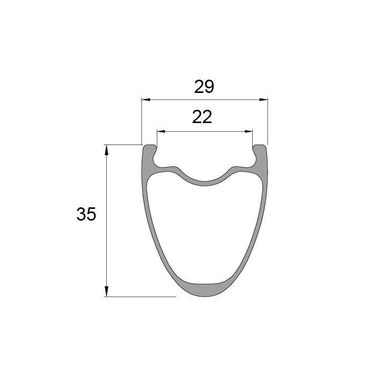 AR35X22C 700c 35mm Clincher Road Disc Gravel Carbon Rims