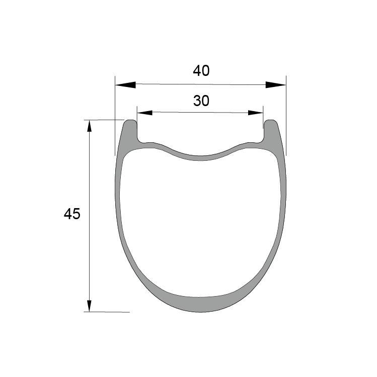 AR45X30 700c 45mm Gravel Beach Race Carbon Disc Rims Hookless