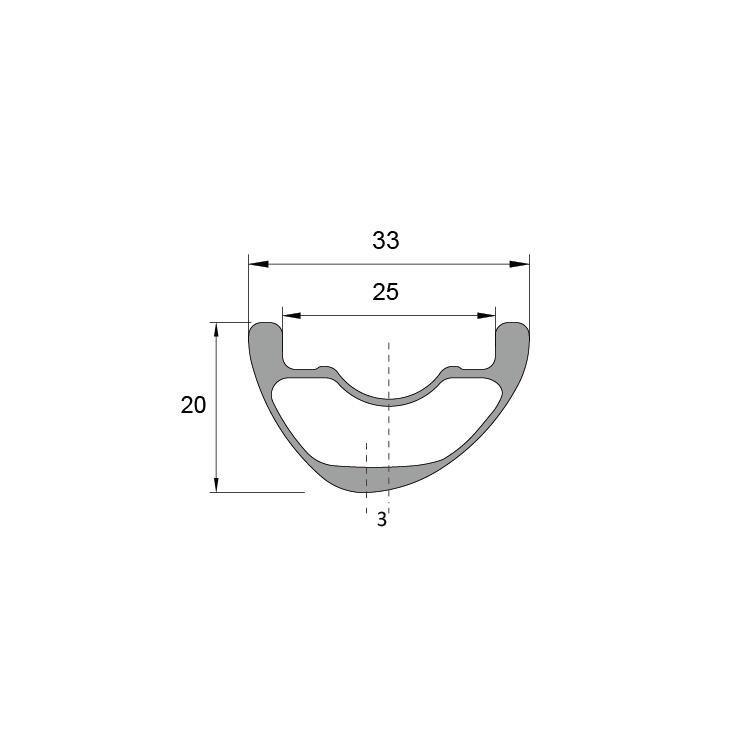 MXU933AM 29er 33mm Wide 20mm Depth All Mountain MTB Carbon Rims