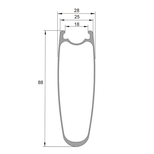 RD88X18 700c 88mm Road Disc Carbon Rims Tubeless Ready