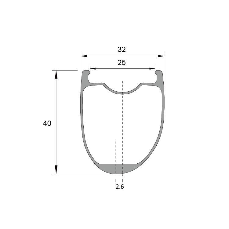 AR40X25C 700c 40mm All Road Disc Carbon Rims