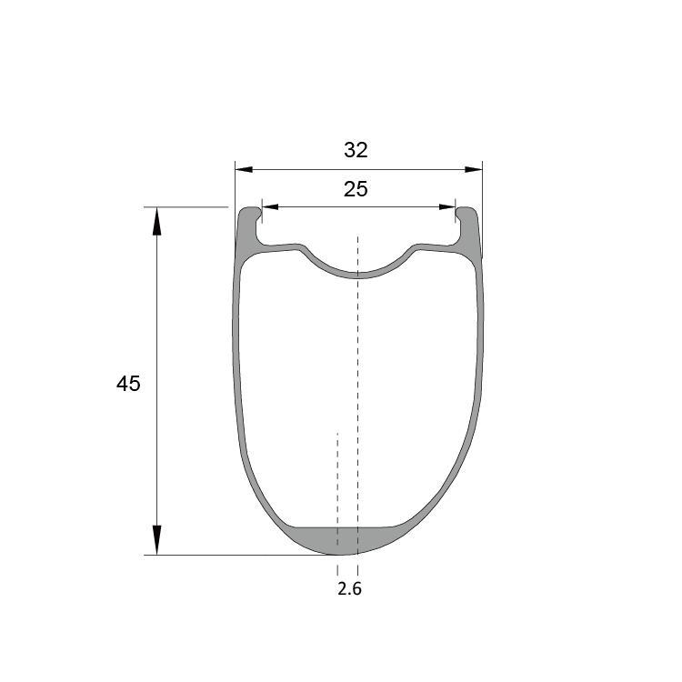 AR45X25C 700c 45mm All Road Disc Carbon Rims