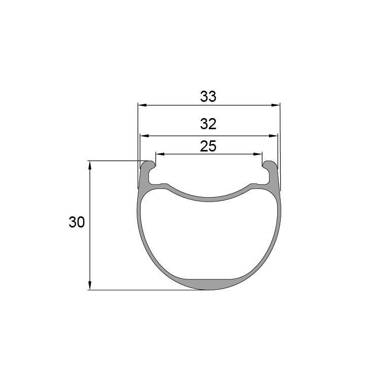 AR30X25S 700c 30mm All Road Disc Carbon Rims Hookless