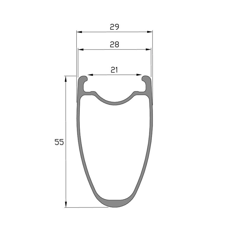 RD55X21 55mm Road Disc Carbon Rims