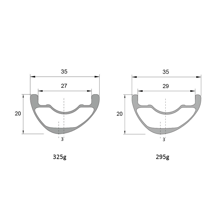FCP 29er XC MTB Carbon Rims 35mm