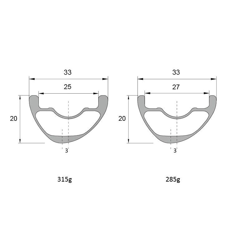 FCP 29er XC MTB Carbon Rims 33mm