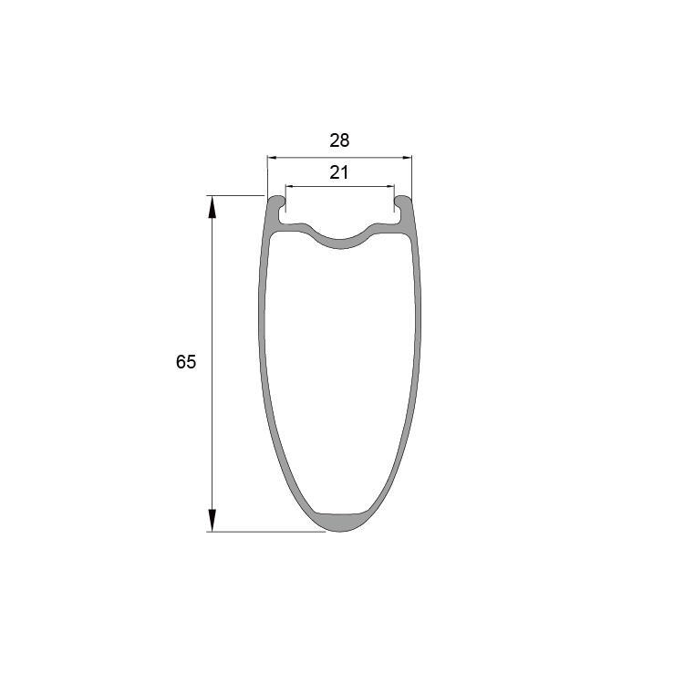 RD65X21 65mm Road Disc Carbon Rims